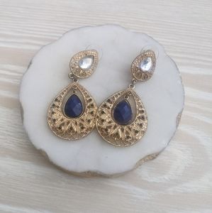 Beautiful blue stone drop earrings